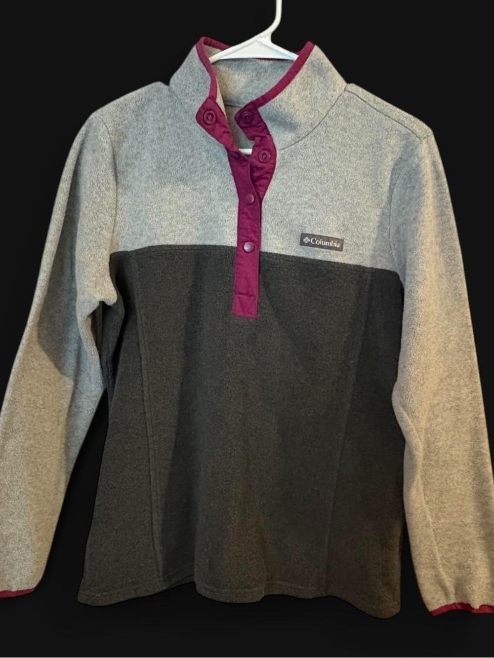 Columbia Women's Two-Tone Fleece Pullover with Berry Snap